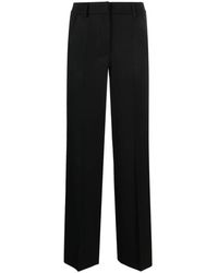 P.A.R.O.S.H. - P.A.R.O..H. ,Broeken ,Zwart ,Wol Zwarte Wollen Mix Tailored Broek - Lyst