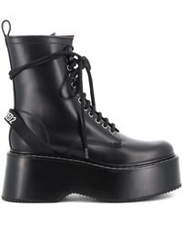 DSquared² - Dsquared 2 lace up leather boots - Lyst