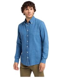 Brooks Brothers - Slim fit baumwoll-leinen chambray hemd mit knopfleiste - Lyst
