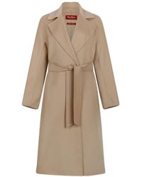 Max Mara - Jassen ,Wol Cles Lange Jas Van Wol, Kasjmier En Zijde - Lyst
