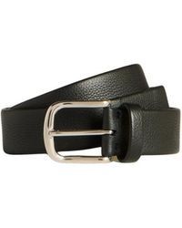 Kiton - Accessoires ,Zwart ,Leer Kalfsleren Riem - Lyst