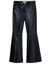 Stand Studio - Schwarze Leder Moto Hose - Lyst