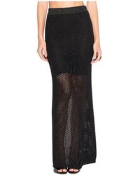 Akep - Rokken ,Zwart ,Lange Rok Met Zijsplit En Transparante Details - Lyst