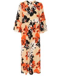Inwear - Vestido largo estampado floral con mangas cortas - Lyst