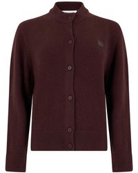 Maison Kitsuné - Wool Cardigan With Logo - Lyst