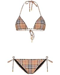 Burberry - Costume da bagno beige d'archivio - Lyst