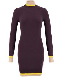 Fendi - Paarse Wollen Jersey Jurk - Lyst