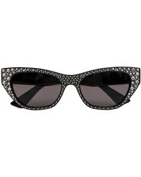 McQueen - Accessoires ,Zwart ,Zwarte Cat-Eye Zonnebril Gemaakt - Lyst