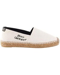 Saint Laurent - Espadrilles Met Geborduurd Logo - Lyst