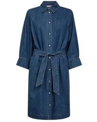 co'couture - Denim hemdkleid mit gürtel - Lyst