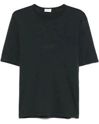 Saint Laurent - Zwart Katoenen T-Shirt Ronde Hals - Lyst