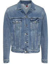 Tommy Hilfiger - Denim trucker jacke blau distressed retro - Lyst