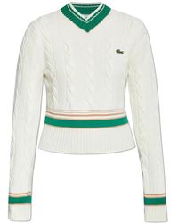 Lacoste - V-Neck Knitwear - Lyst