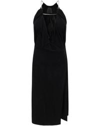 Givenchy - Midi Kleid Mit Kettenverzierung Und V-Ausschnitt - Lyst