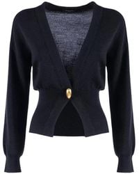 Nenette - Gevormde V-Hals Cardigan - Lyst