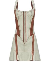 KNWLS - Kleedjes ,Leer Scallop Dress - Lyst