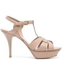 Saint Laurent - 105Mm Tribute Platform Sandals - Lyst
