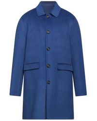 Paolo Pecora - Blauer Wollmantel - Lyst