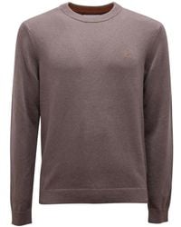 Sun 68 - Truien & Vesten ,Grijs ,Wol Wool Blend Crew-Neck Sweater - Lyst