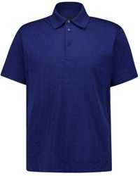 Givenchy - Tops ,Blauw ,Katoen Blauw Jacquard Polo Shirt Italië Ambacht - Lyst
