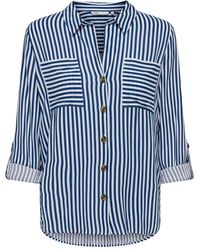 ONLY - Overhemden ,Blauw ,Asmin Shirt L/Wvn - Lyst