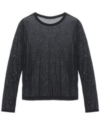Baserange - Tops ,Zwart ,Ronde Hals Lange Mouw Rechte Zoom - Lyst