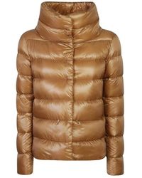 Herno - Jassen ,Bruin ,Amelia Short Down Jacket - Lyst
