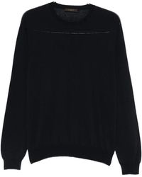 Zanone - Truien & Vesten ,Zwart ,Trui Met Ronde Hals - Lyst