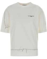 Givenchy - T-Shirt Van Katoen Met Geborduurd Logo - Lyst