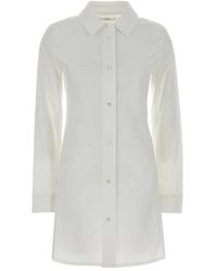 Co. - Kleedjes ,Wit ,Katoen Poplin Lange Mouw Overhemd - Lyst