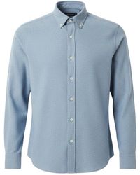 Sunspel - Overhemden ,Blauw ,Katoen Button Down Flanellen Shirt - Lyst