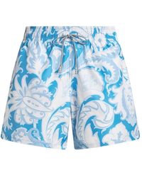 Etro - Badmode ,Blauw ,Polyester Polyester Zwemshorts Met Elastische Band - Lyst