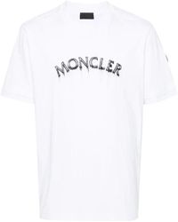 Moncler - Magliette in cotone con stampa logo - Lyst