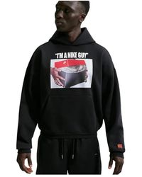Nike - Fitness ,Zwart ,Katoen Le Bron 'Schoenenzak' Therma-Fit Geborstelde Pullover Hoodie - Lyst