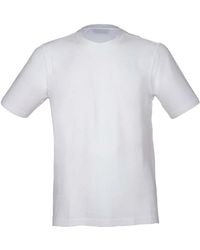 Gran Sasso - T-shirt in cotone crepe bianco con aperture laterali - Lyst