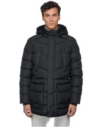 Geox - Jassen ,Zwart ,Polyester Leitan Long Parka - Lyst