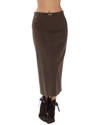 Momoní - Rokken ,Bruin ,Katoen Pencil Rok - Lyst