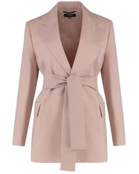 Weekend by Maxmara - Jassen ,Roze ,Wol Teso Blazer Met Ceintuur - Lyst
