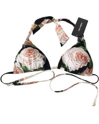 Dolce & Gabbana - Top bikini da spiaggia con stampa floreale multicolore - Lyst