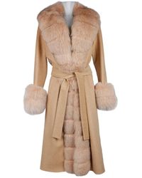 Loro Piana - Cappotto in lana con bordo in pelliccia di volpe - Lyst
