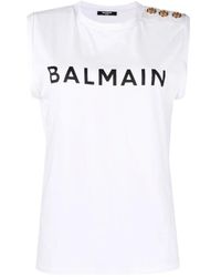 Balmain - Sleeveless Tops - Lyst