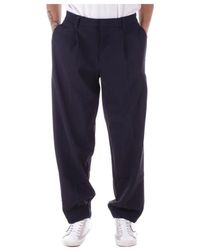 Emporio Armani - Blaue hose mit verstellbarem kordelzug - Lyst