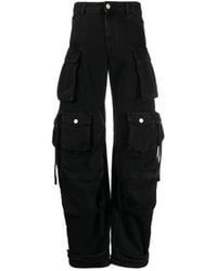 The Attico - Schwarze cargo hose mit hoher taille,schwarze fern lange hose - Lyst