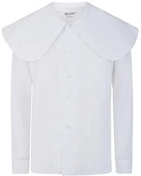 Comme des Garçons - Camicia bianca big neck - Lyst