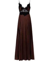 Self-Portrait - Off-Shoulder Georgette Maxi Jurk - Lyst