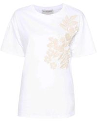 Ermanno Scervino - Blumenbesticktes jersey t-shirt - Lyst