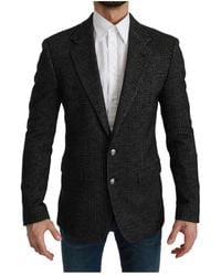 Dolce & Gabbana - Grauer karo slim fit jacke blazer - Lyst