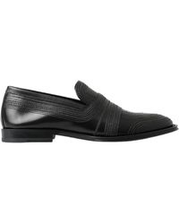 Dolce & Gabbana - Schwarze leder slipper loafers - Lyst