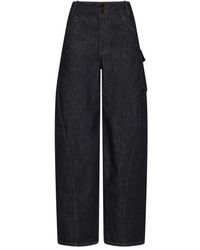Self-Portrait - Barrel-Leg Cargo Jeans - Lyst