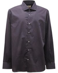 Brooksfield - Overhemden ,Blauw ,Slim Fit Italiaans Overhemd - Lyst